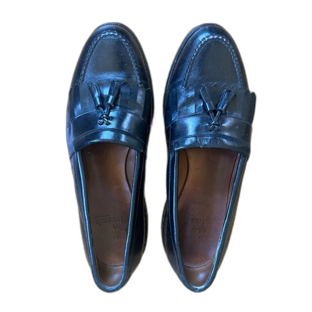 Allen Edmonds Black Newport Tassle Slip On Loafers Shoes  Mens Size 10